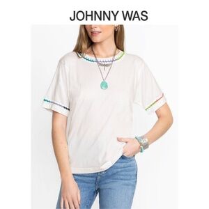 Johnny Was Crochet Crew Neck Tee